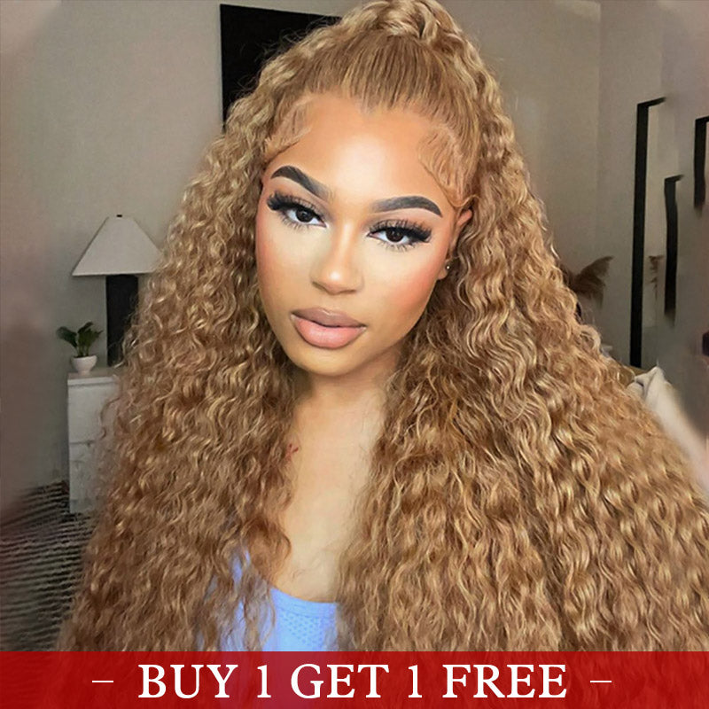 (Bogo Free)Hairsmarket Honey Blonde 13x4 Lace Front Glueless Wigs HD Transparent 