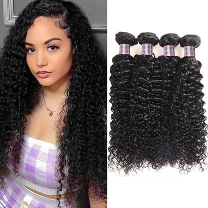 Hairsmarket Brazilian Curly Human Hair 4 Bundles Unprocessed Hair Extensions