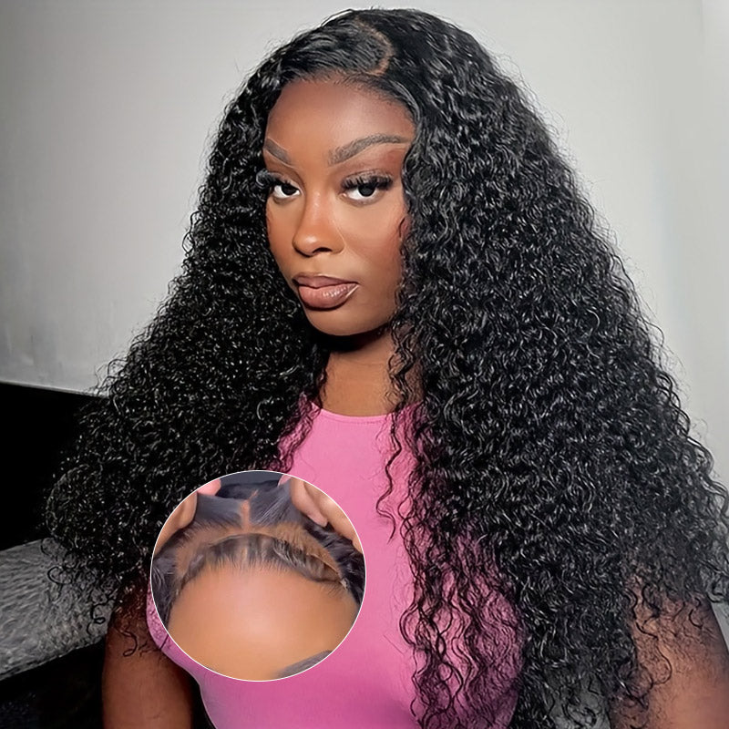 Pre Cut Glueless Wigs Kinky Curly 7x6 HD Lace Closure Wigs Beginner Friendly Wear &amp; Go Human Hair Wigs