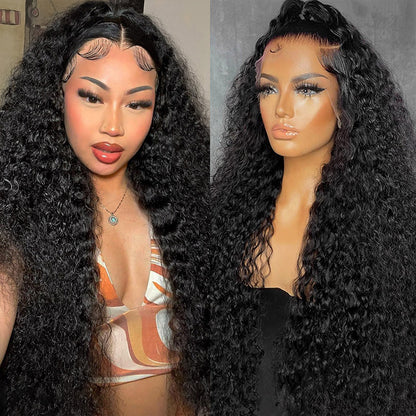 Kinky Curly 13x6 HD Lace Front Wigs Human Hair Pre Plucked Brazilian Invisible HD Lace Frontal Wig