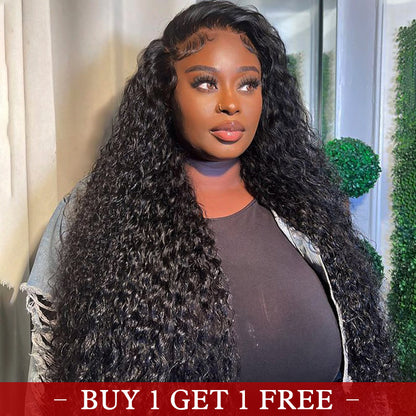 (Bogo Free)Hairsmarket Kinky Curly Lace Front Wigs HD Transparent Glueless Human Hair Wigs