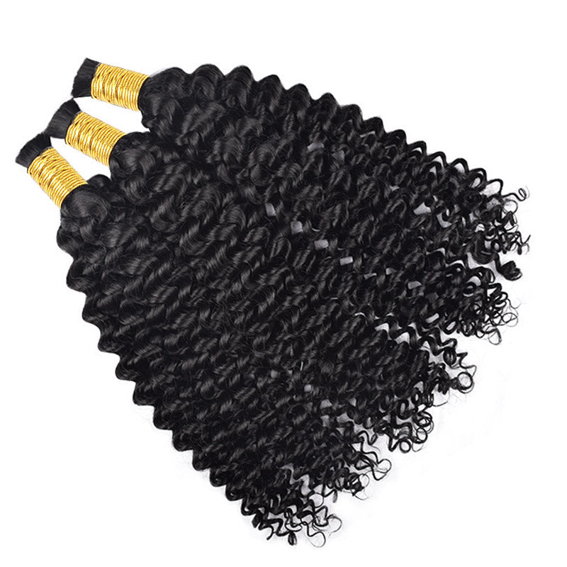 Curly Hair 3 Bundles Bulk Human Hair Extensions For Braiding