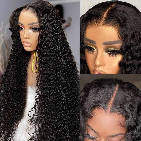 Kinky Curly Glueless Wigs 13x4 HD Lace Front Wigs Pre Plucked Hairline