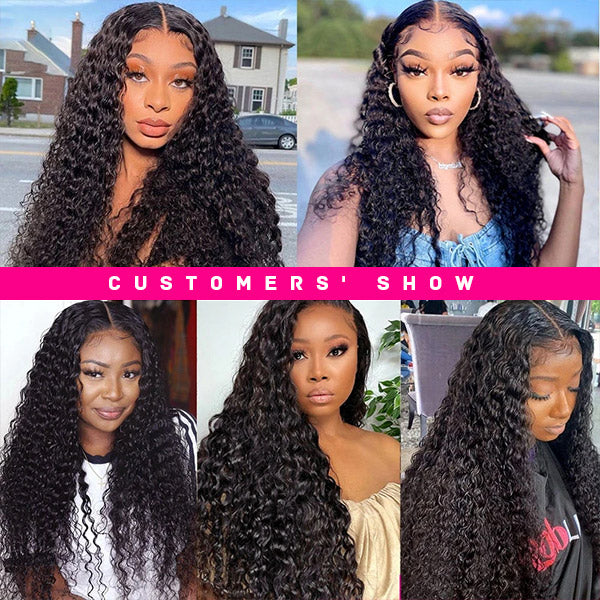 Pre Bleached Knots Glueless Wigs Deep Wave Lace Frontal Wigs HD 13x4 Lace Front Wigs