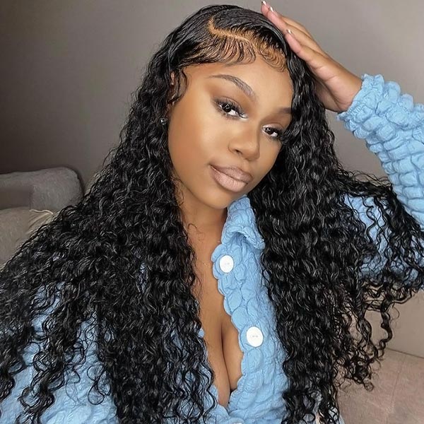 No Glue Wear &amp; Go Wigs Deep Wave 5x5 Lace Closure Wig Pre Cut Glueless Human Hair Wigs