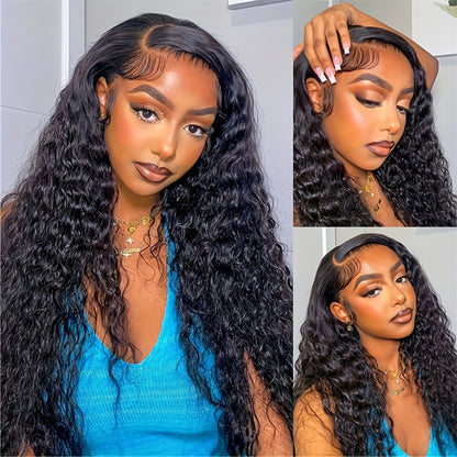 Deep Curly Lace Frontal Human Hair Wigs Pre-Plucked Glueless HD Lace Wigs