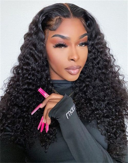 Double Drawn 13x4 Lace Front Wigs Deep Wave Human Hair HD Lace Wigs