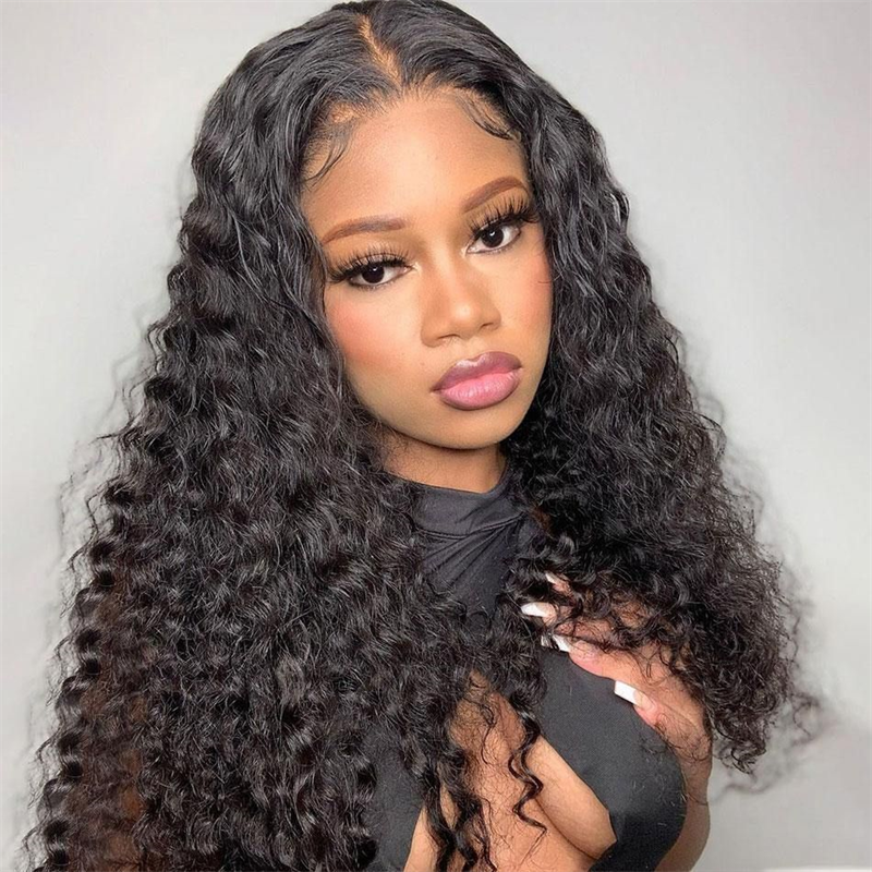 Double Drawn 13x4 Lace Front Wigs Deep Wave Human Hair HD Lace Wigs