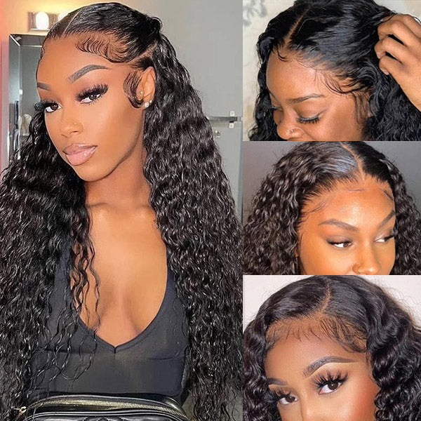 Deep Wave Glueless Lace Closure Wigs 4x4 HD Lace Wigs With 3 Cap Sizes