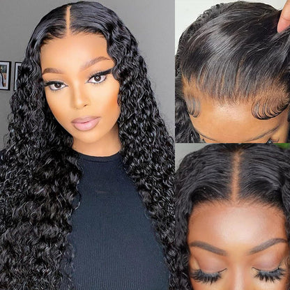 Pre-Plucked Wear Go Glueless Wigs Deep Wave 13x6 HD Lace Frontal Wig 180%