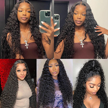 13x4 Lace Front Wigs Deep Wave Human Hair Wig 32 Inch 180% HD Lace Wigs