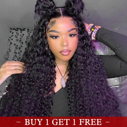 (Bogo Free)Hairsmarket Deep Wave Lace Front Wigs HD Transparent Glueless Human Hair Wigs Ready To Go