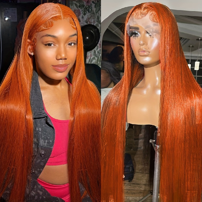 (Bogo Free)Hairsmarket Ginger Orange Lace Front Wigs 13x4 HD Transparent Glueless Human Hair Wigs