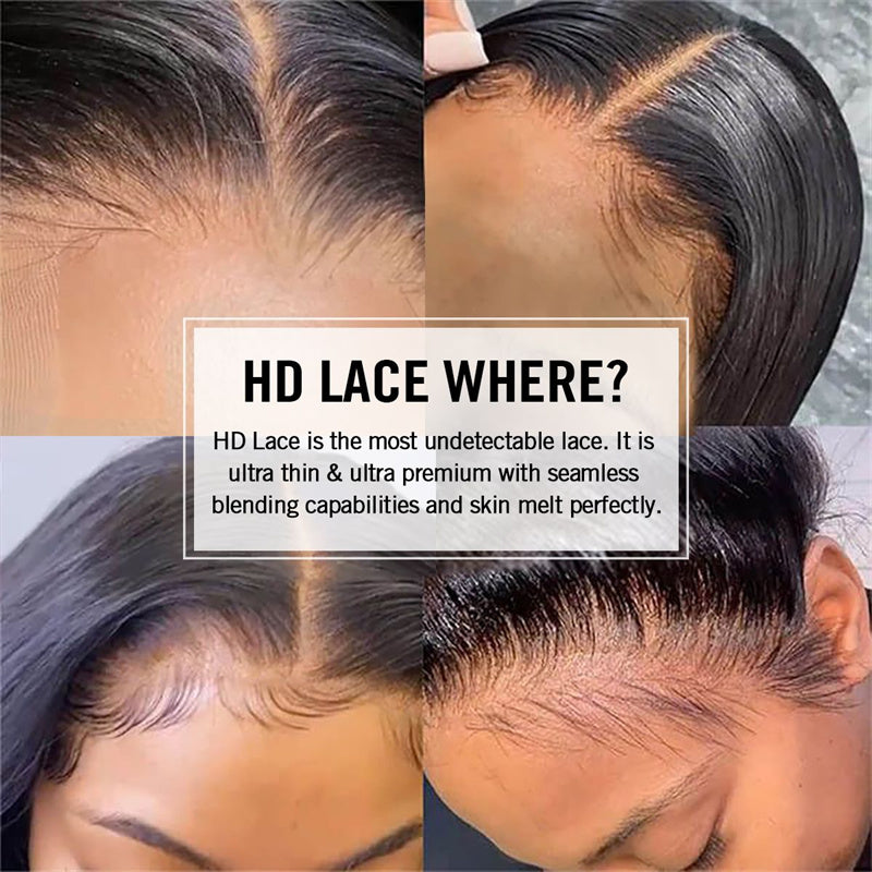 Kinky Curly 13x6 HD Lace Front Wigs Human Hair Pre Plucked Brazilian Invisible HD Lace Frontal Wig