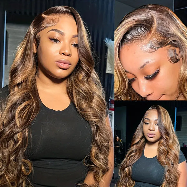 Hairsmarket 13x4 Lace Front Wig Body Wave Hair Highlight Wig 30 Inch Affordable Human Hair Wigs