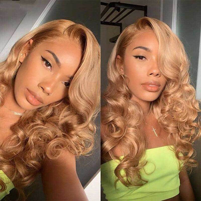 Pre-Plucked Wear Go Glueless Wigs Honey Blonde Body Wave 13x4 Lace Front Wig HD Transparent Human Hair Wigs Beginner Friendly