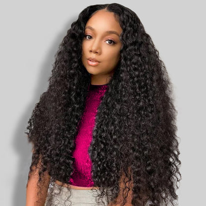 Hairsmarket Glueless Deep Wave 4x4 HD Lace Closure Wigs Human Hair Wigs Pre-Bleached Knots 