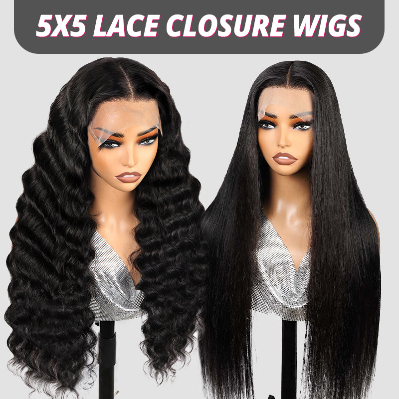 Wholesale | Hairsmarket 5x5 Lace closure Wigs 180% 22-30inches $580 Free Shipping