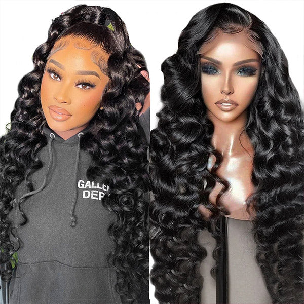 Invisible Lace Wig Loose Wave Wigs 13x4 Lace Front Wig Skin Melt Glueless Human Hair Wigs