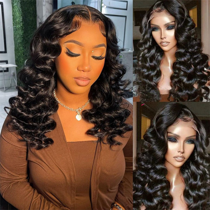 Loose Wave Double Drawn Wig HD 13x4 Lace Frontal Human Hair Wigs