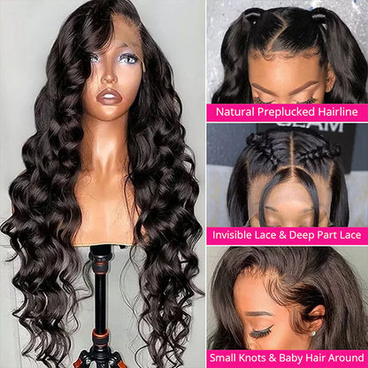 Loose Wave Glueless Wigs 13x4 HD Lace Front Wigs Wear And Go Human Hair Loose Wave Frontal Wig