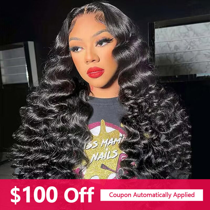 $100 Off Glueless Wigs Loose Deep Wave 5x5 Lace Closure Wig