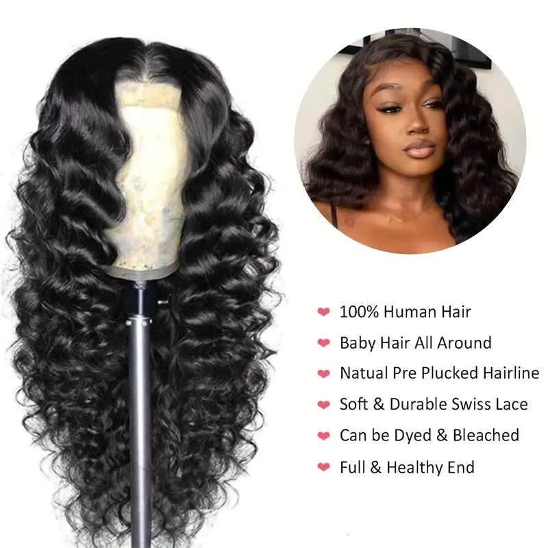 13x6 Lace Front Wig Loose Deep Wave Human Hair HD Lace Wigs 30 Inch Long Hairstyle