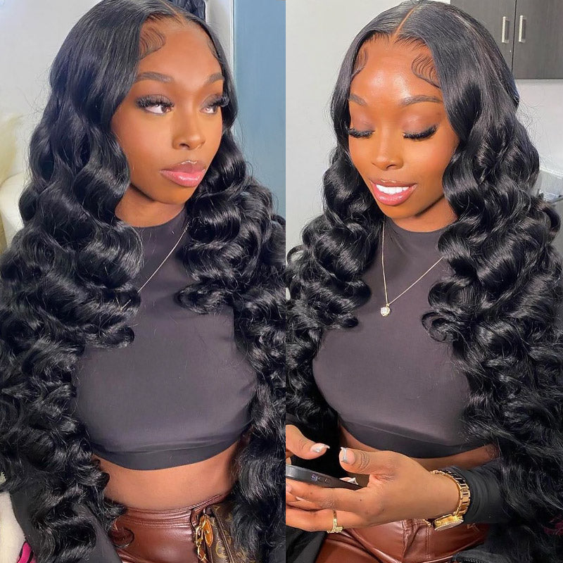 Glueless Human Hair Wigs Loose Deep Wave Wig 13x4 HD Lace Front Wigs