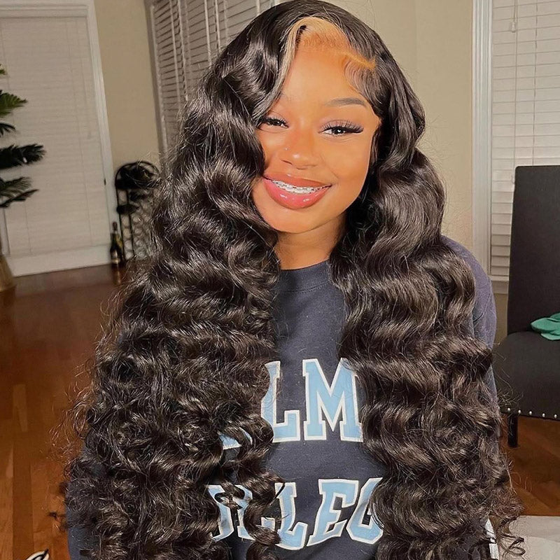 (Bogo Free)Hairsmarket Loose Deep Wave Lace Front Wigs HD Transparent Glueless Human Hair Wigs