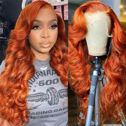 (Bogo Free)Hairsmarket Ginger Orange Lace Front Wigs 13x4 HD Transparent Glueless Human Hair Wigs