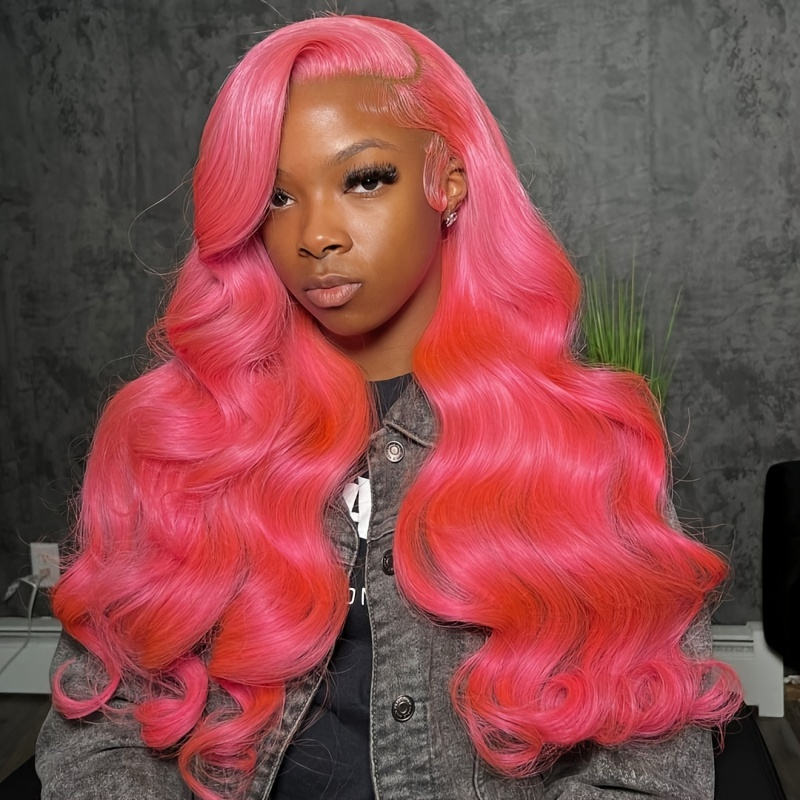 (Bogo Free)Hairsmarket Colored Lace Wigs Body Wave 13x4 HD Lace Front Wigs Pink/Blue/Red/Purple/Green Human Hair Wigs