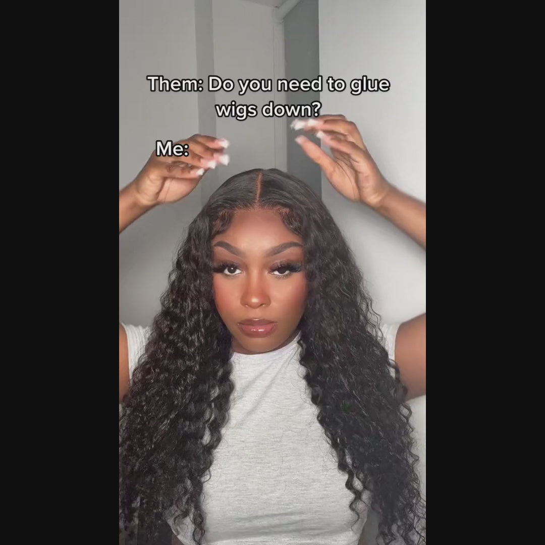 Glueless Wigs Deep Wave Pre Cut Human Hair Wigs Body Wave 5x5 HD Lace Closure Wigs Bleached Knots