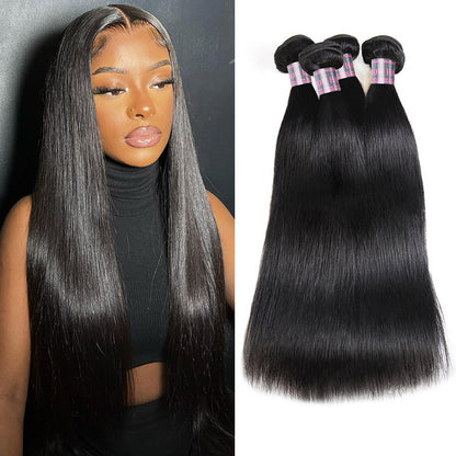 Hairsmarket 8A Brazilian Straight Human Hair 4 Bundles 8-28 Inches