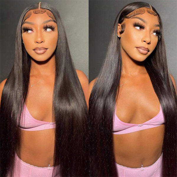 Pre Cut HD Lace Frontal Wigs Straight Hair Wear &amp; Go Glueless Front Wigs Beginner Friendly