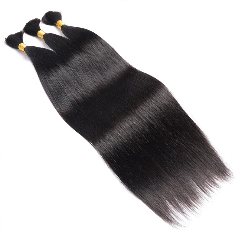 Straight Hair 3 Bundles Bulk Human Hair Extensions For Braiding