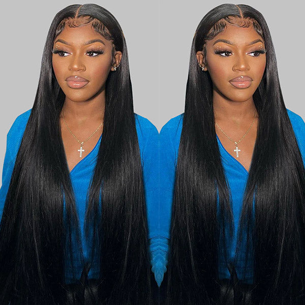 HD Glueless Wigs 4x4 Straight Hair Closure Wig Pre Cut Lace Wigs 30 Inch