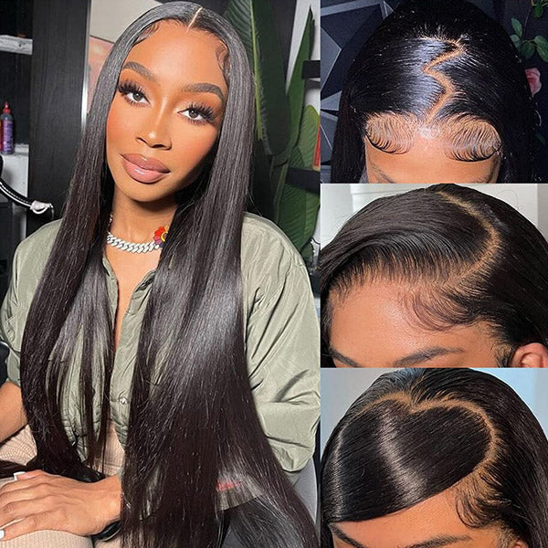 Pre Cut HD Lace Frontal Wigs Straight Hair Wear &amp; Go Glueless Front Wigs Beginner Friendly