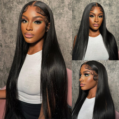 Straight Glueless Wigs 13x4 Lace Front Wig Pre Plucked 180% Transparent Lace Wigs