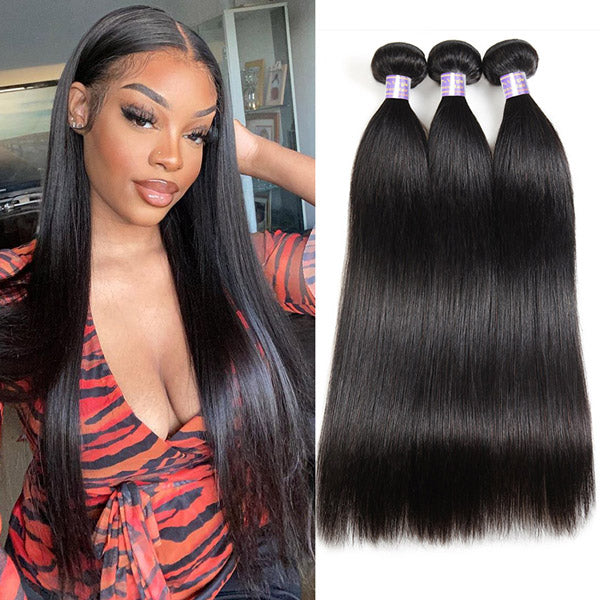 Straight Bundles Brazilian Straight Human Hair Weave 3 Bundles