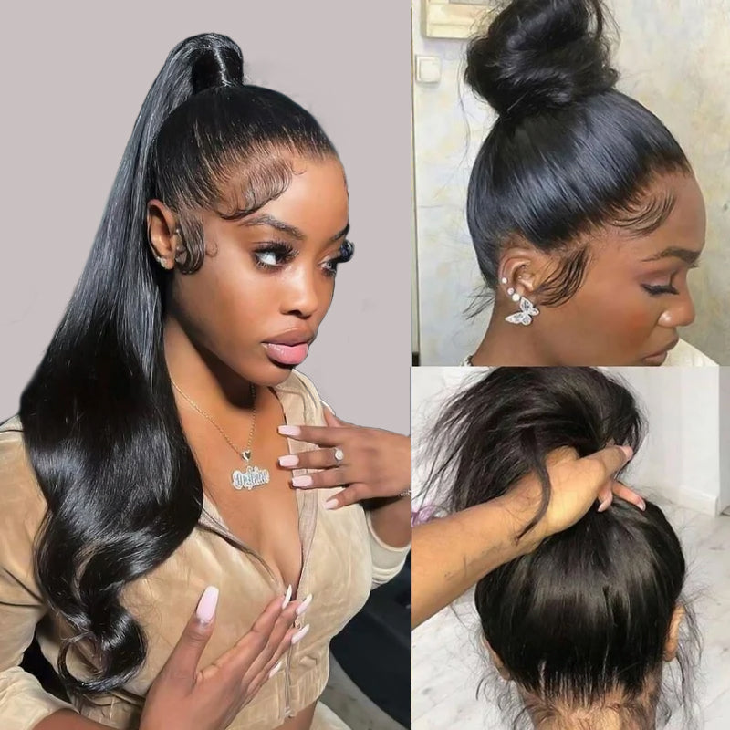 Hairsmarket 360 Invisi Strap Snug Straight Lace Frontal Wig 100% Human Hair Glueless Wig