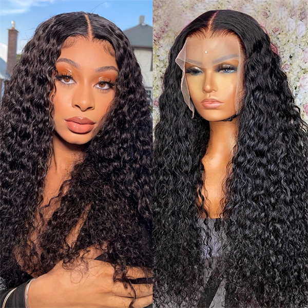 Hairsmarket HD Lace Glueless Water Wave 13x4 Lace Front Wigs Pre Plucked 100% Human Hair Wig