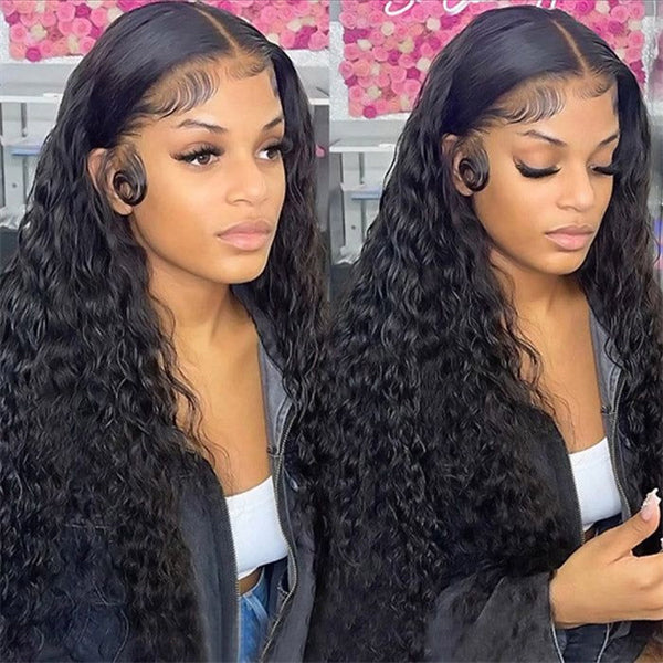 Water Wave Wear Go Glueless Wigs Pre Cut HD Lace Frontal Wigs 13x4 Human Hair Wigs