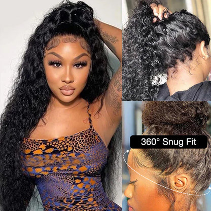 Hairsmarket Water Wave Invisi Strap Snug Fit for 360 Skin Lace Frontal Pre-cut &amp; Pre-bleached Human Hair Wig