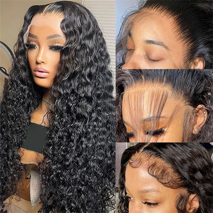 Brazilian Water Wave 13x4 Lace Front Human Hair Wig Pre Plucked Wet And Wavy Glueless Lace Frontal Wig