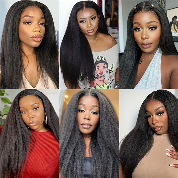 Indian Yaki Hair Bundles Kinky Straight Human Hair Weave 3 Bundles