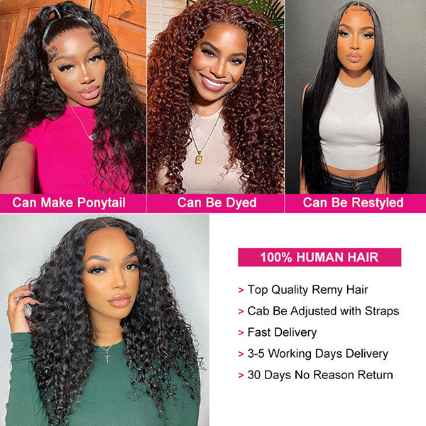 13x4 Deep Wave HD Lace Front Wigs 26&