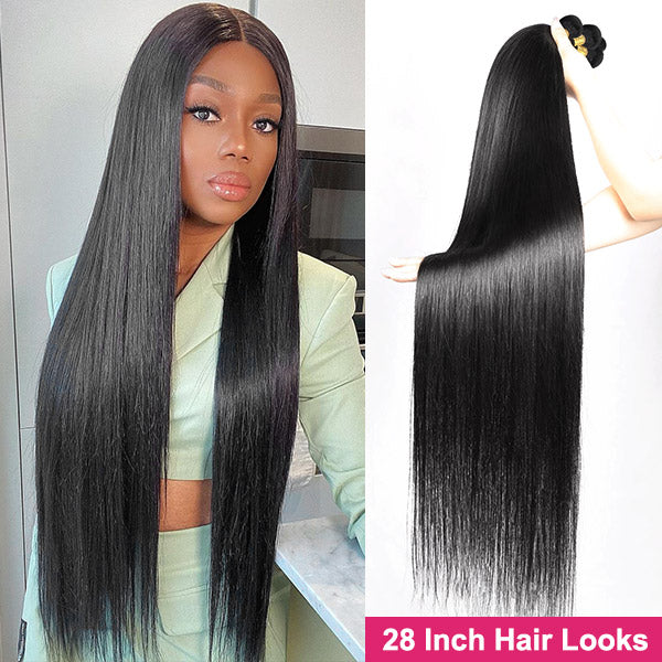 Brazilian Straight Hair 3 Bundles 100% Virgin Human Hair Extensions