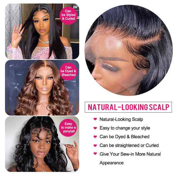 360 Lace Frontal Wigs Body Wave Lace Wig Pre Plucked With Baby Hair, T Part Human Hair Wigs