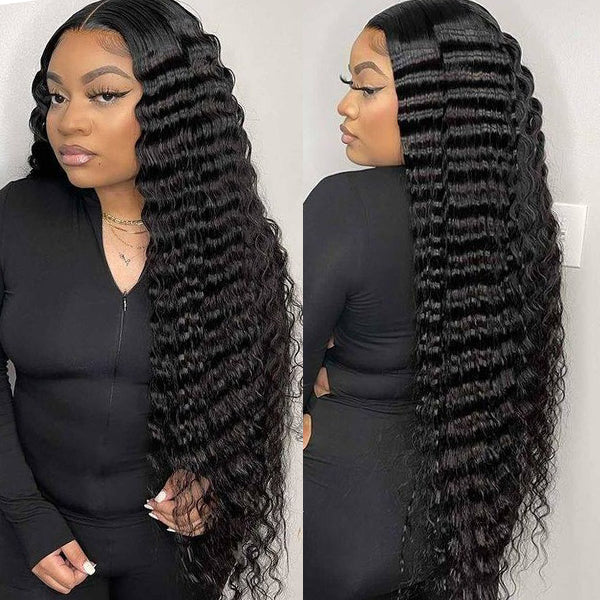 Deep Wave Wig 13x4 Lace Front Wig Undetectable Transparent Lace Frontal Human Hair Lace Wigs