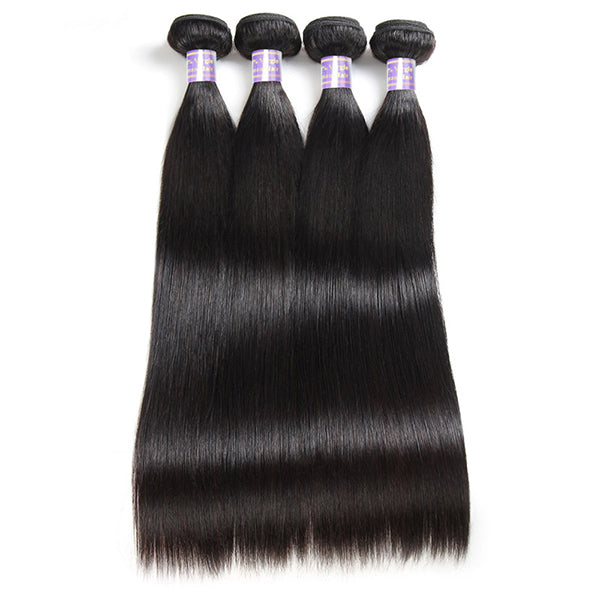 Allove 9A Virgin Brazilian Hair 4 Bundles Unprocessed Straight Hair Extensions